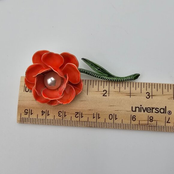 VTG 3PC Brooch Lot Fairycore Orange Gold Tone Whimsy Feminine Charming Boho Pins - Picture 12 of 13